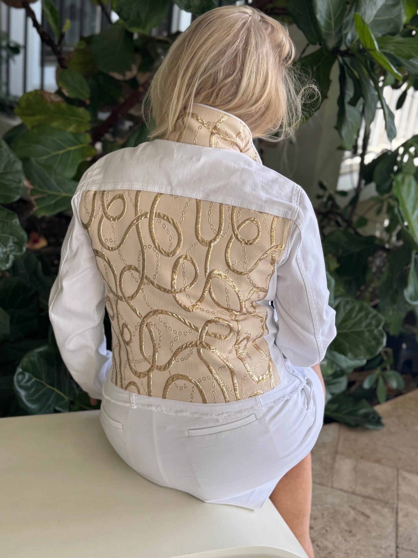 The White Denim Jacket / Golden Dreams - Stacy Bradley Design