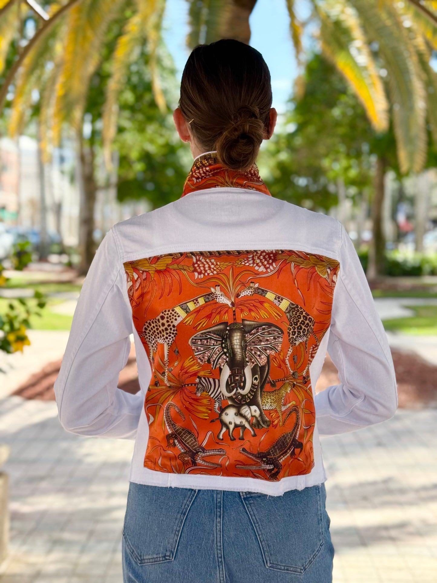 The White Denim Jacket / Orange Safari