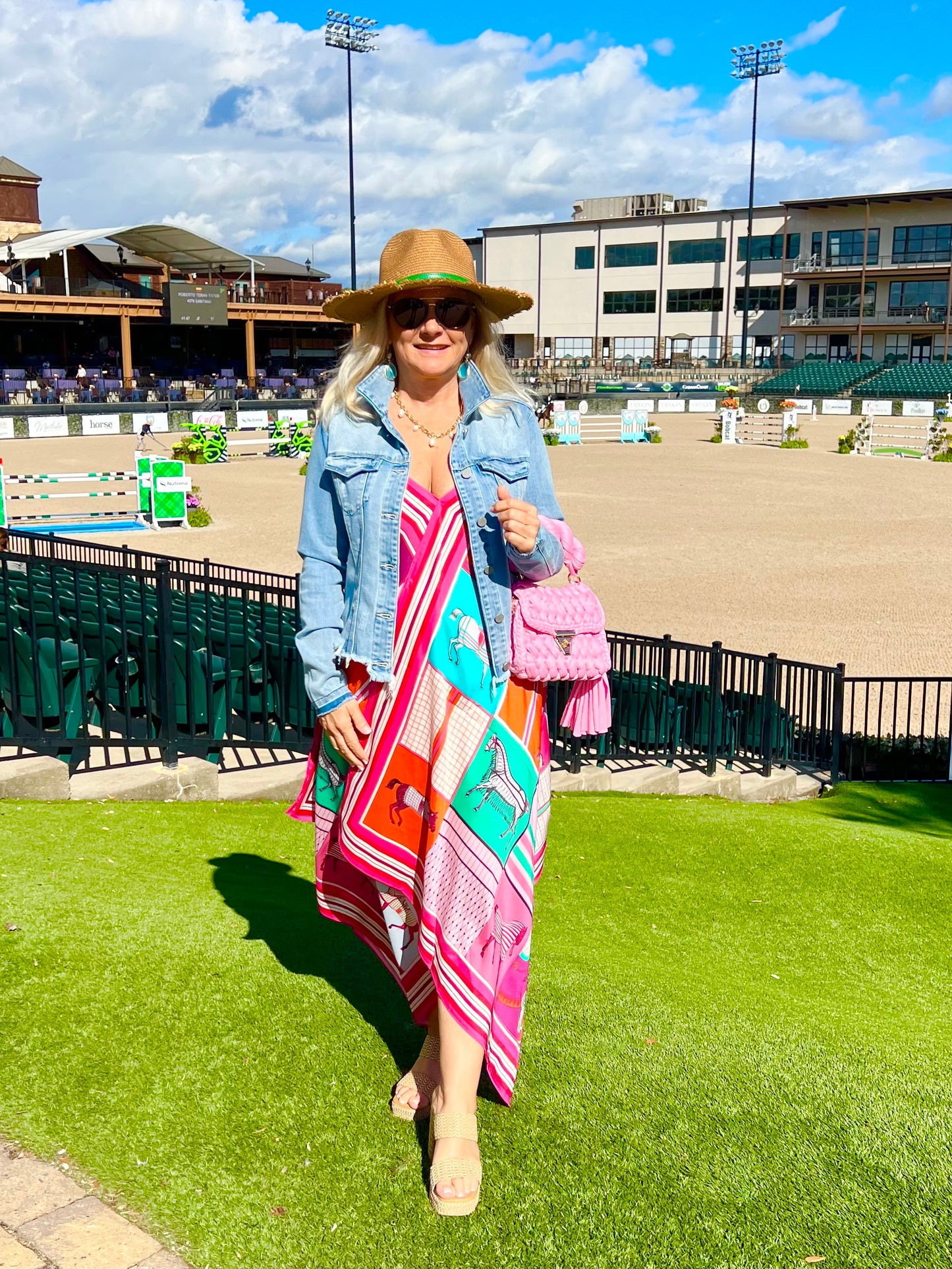 Silk Dress / Pink Horse - Stacy Bradley Design