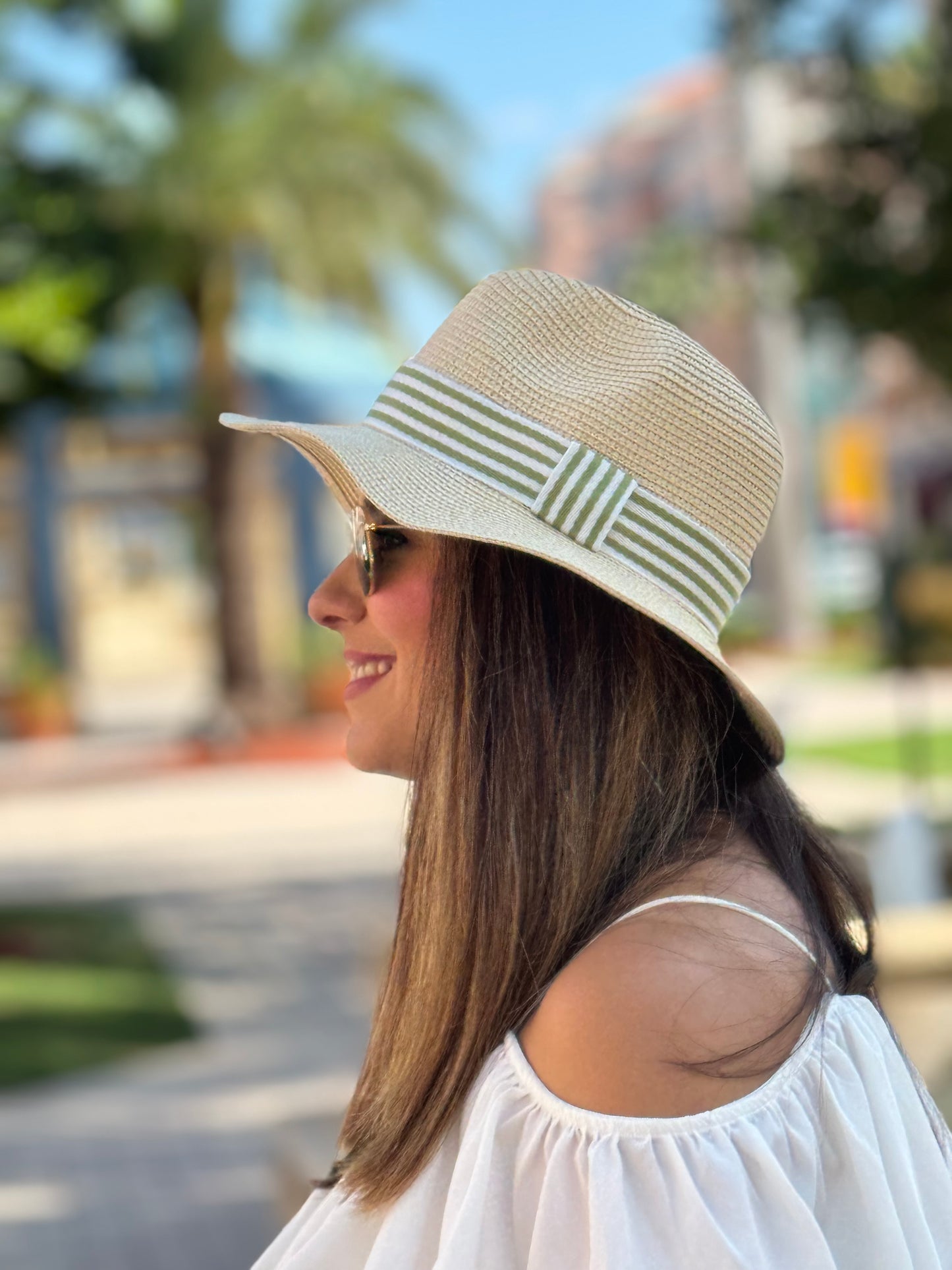 Hat / Stripe / Light Sage / Wholesale - Stacy Bradley Design