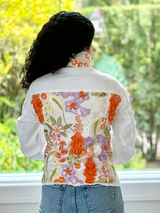 The White Denim Jacket / Orange Blossom / Wholesale - Stacy Bradley Design