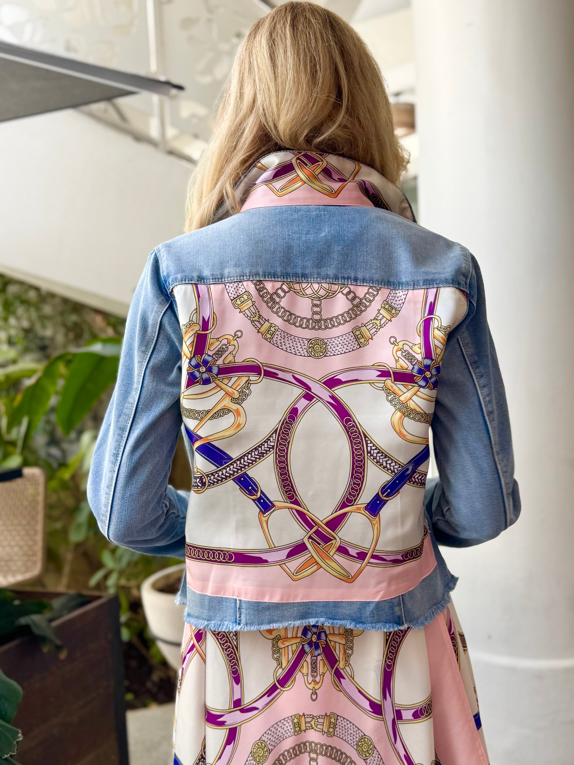 The Light  Denim Jacket / Purple Stirrup - Stacy Bradley Design