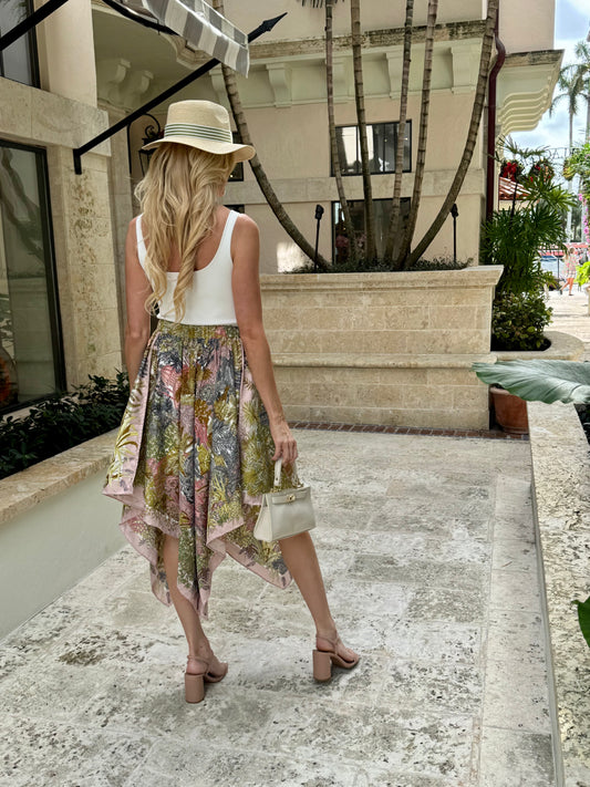 Silk Scarf Skirt / Fall of Mauve - Stacy Bradley Design