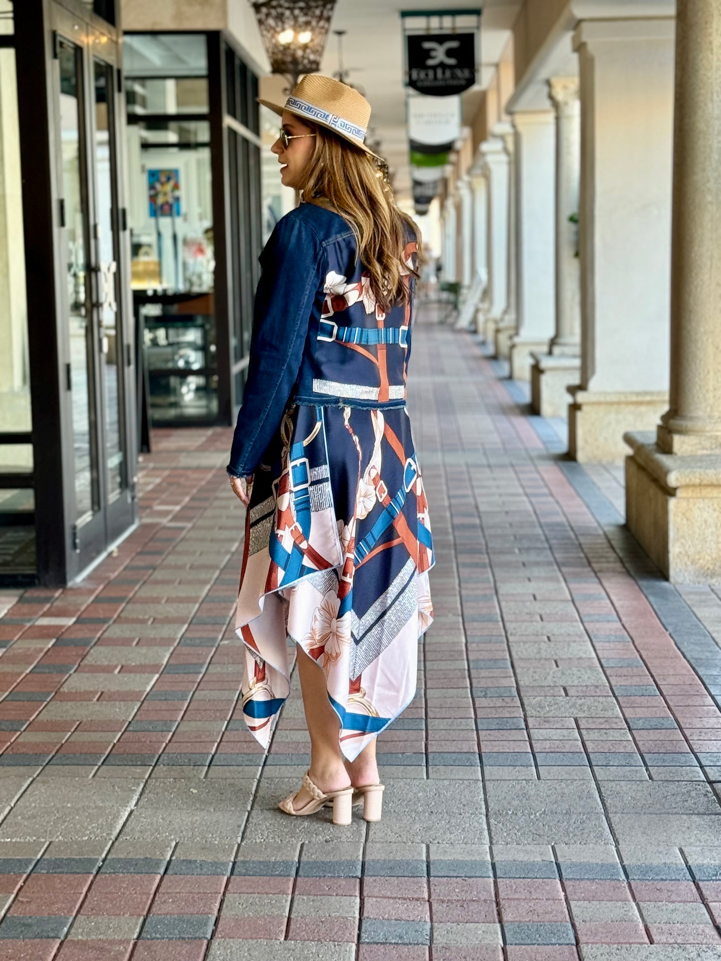 Silk Dress / Navy Strap & Buckle - Stacy Bradley Design