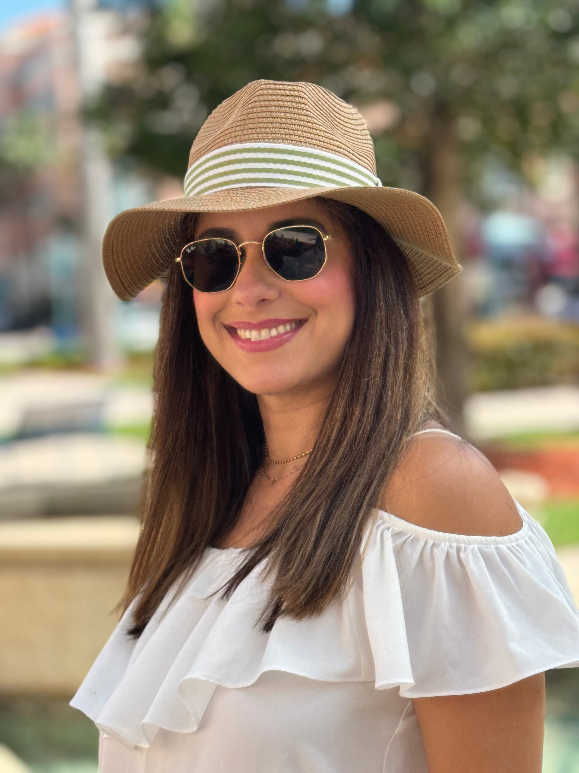 Hat / Stripe / Natural Sage / Wholesale - Stacy Bradley Design