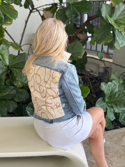 The Light Denim Jacket / Golden Dreams - Stacy Bradley Design