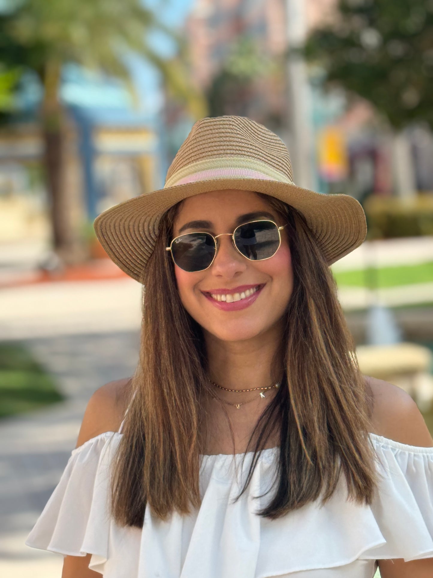 Hat / Beige & Pink / Natural / Wholesale - Stacy Bradley Design