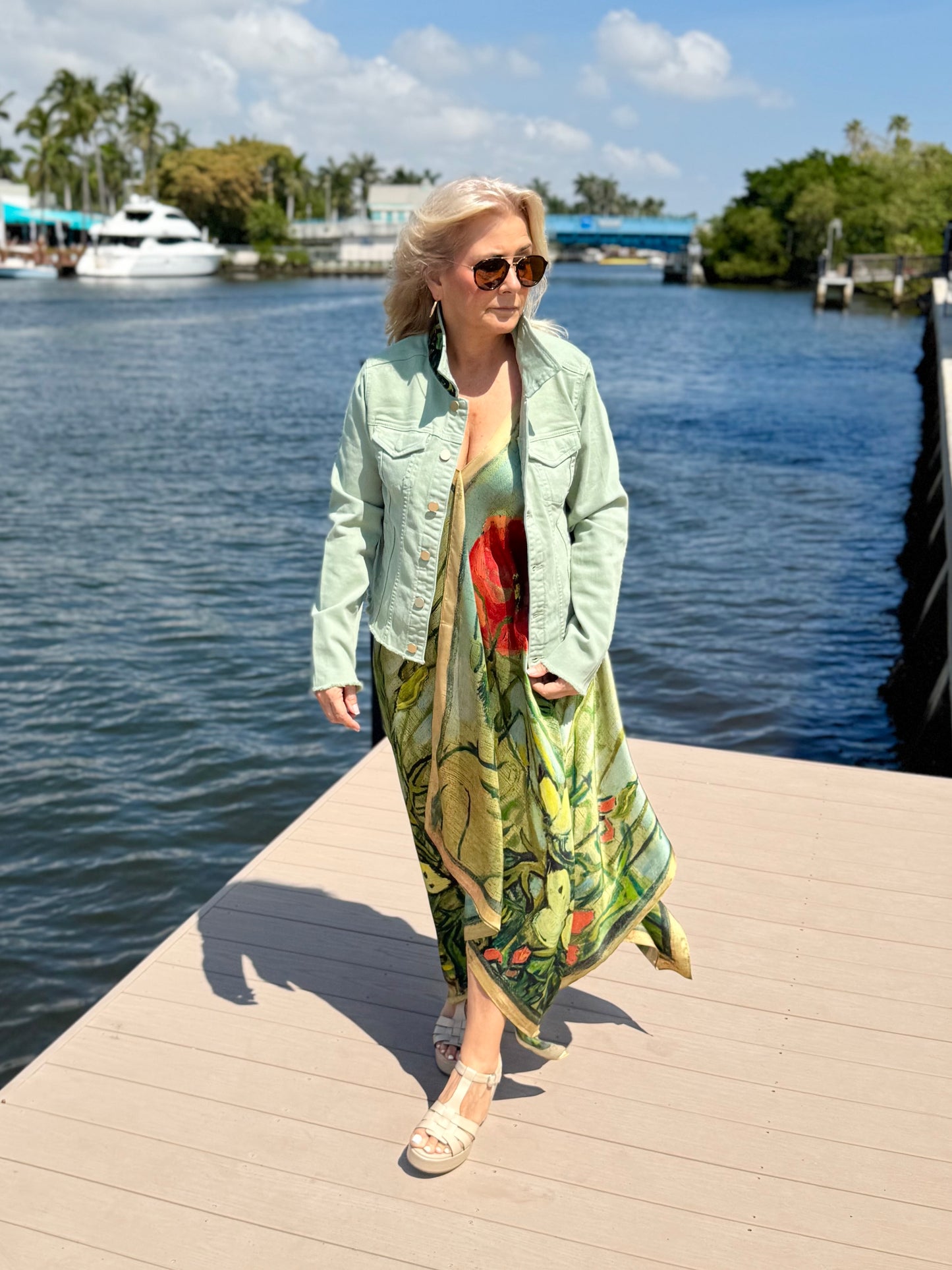 The Tea Leaf Green Denim Jacket / My Poppy - Stacy Bradley Design