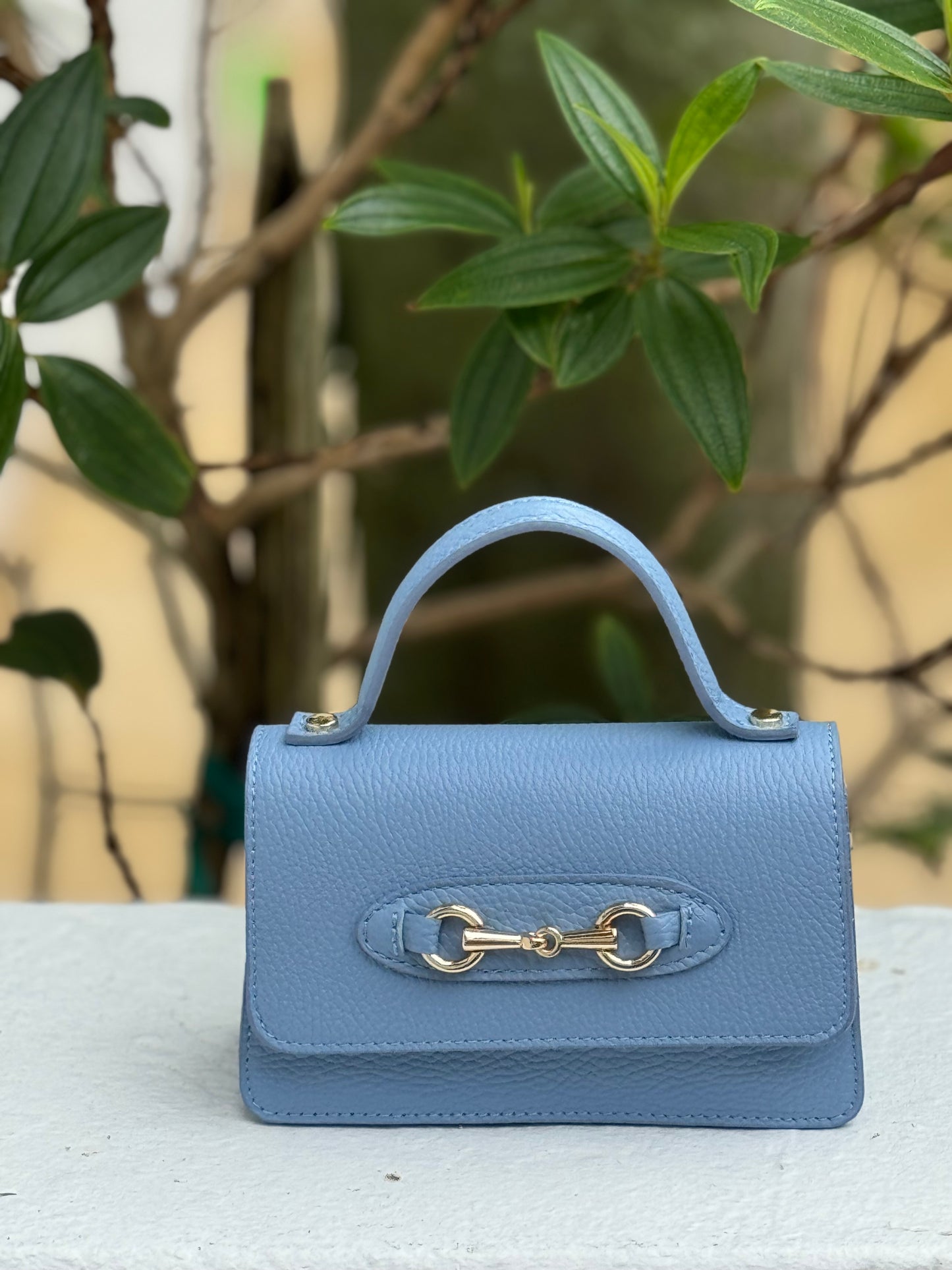 Purse / Sorrento Italian Leather / Light Blue/Wholesale - Stacy Bradley Design