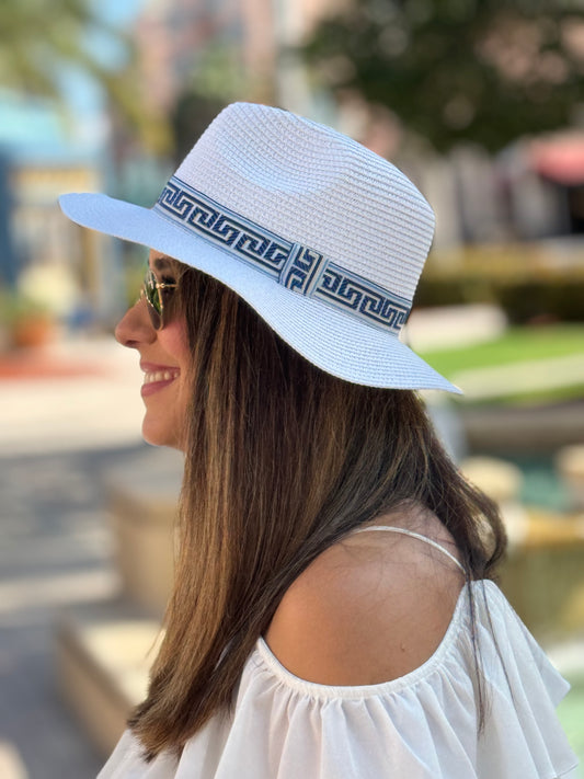 Hat / Greek Isle / White Blue / Wholesale - Stacy Bradley Design