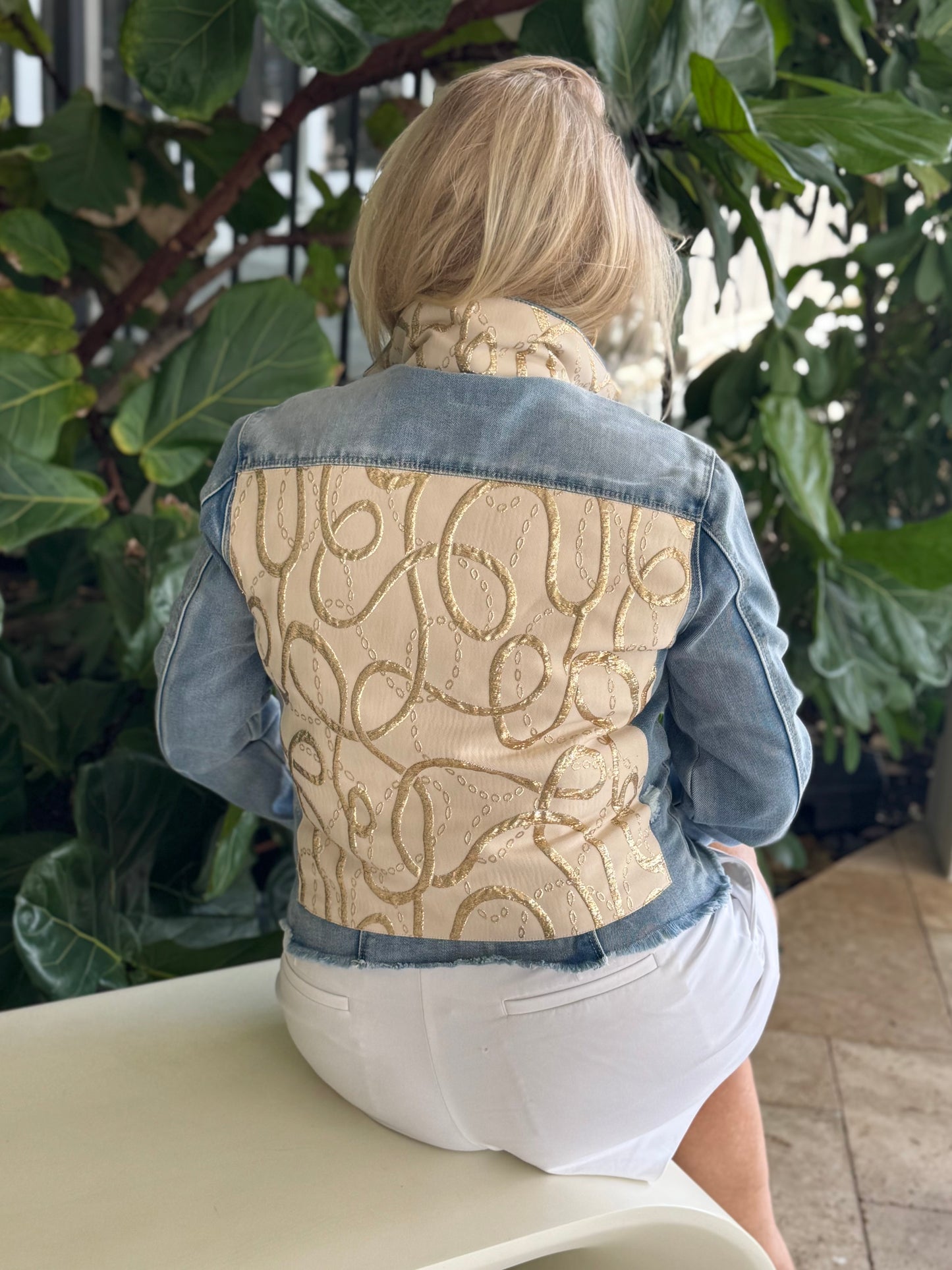The Light Denim Jacket / Golden Dreams - Stacy Bradley Design