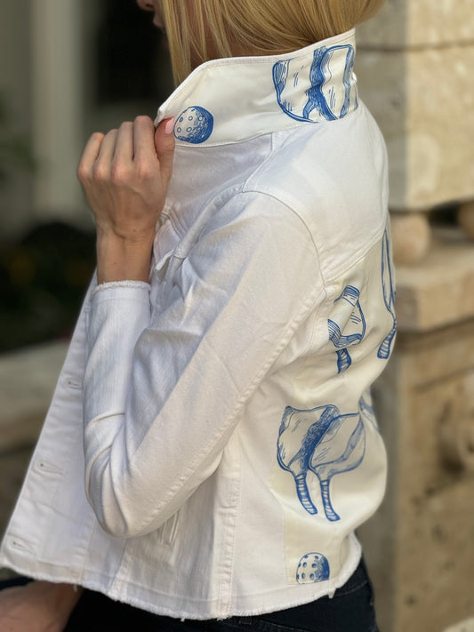 The White Denim Jacket / Time to Pickle / Wholesale - Stacy Bradley Design