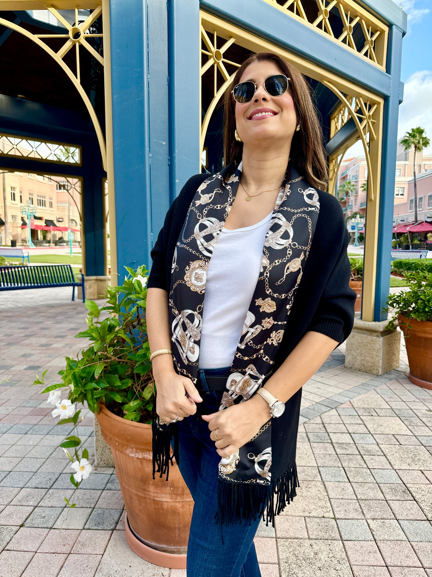 Cozy Sweater Wrap / Black Stirrup - Stacy Bradley Design