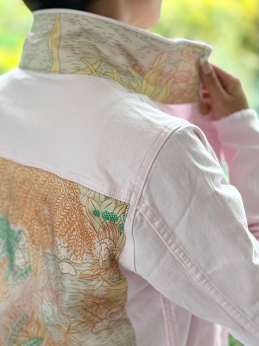 The Pink Denim Jacket / Tropical Orange and Pink / Wholesale - Stacy Bradley Design