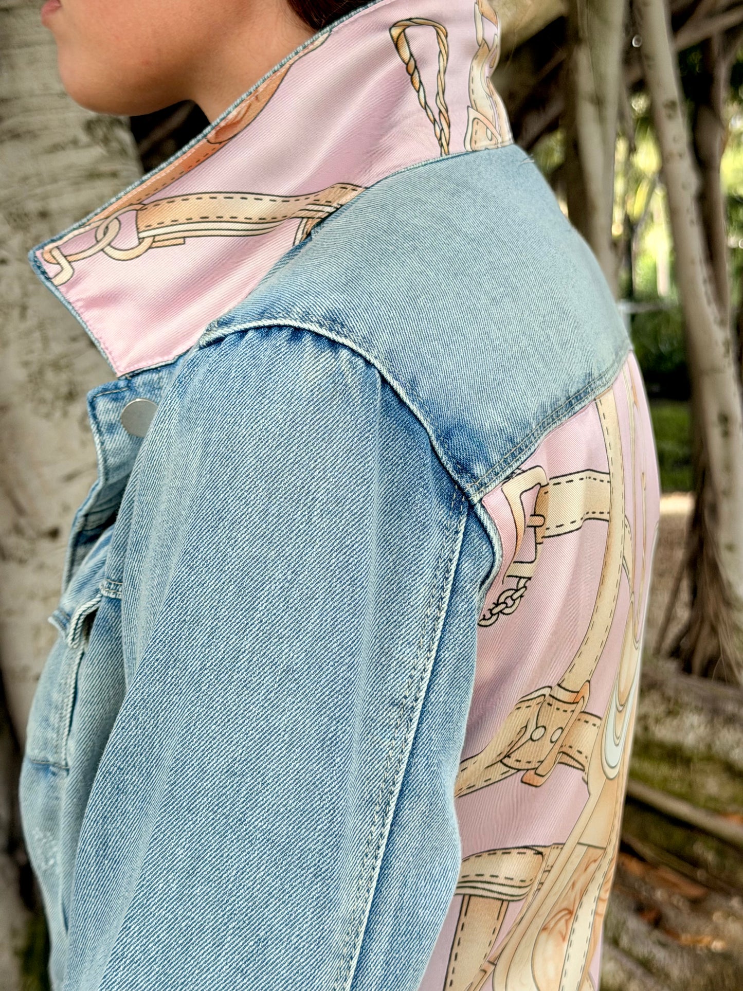 The Light Denim Jacket / Pink Equestrian