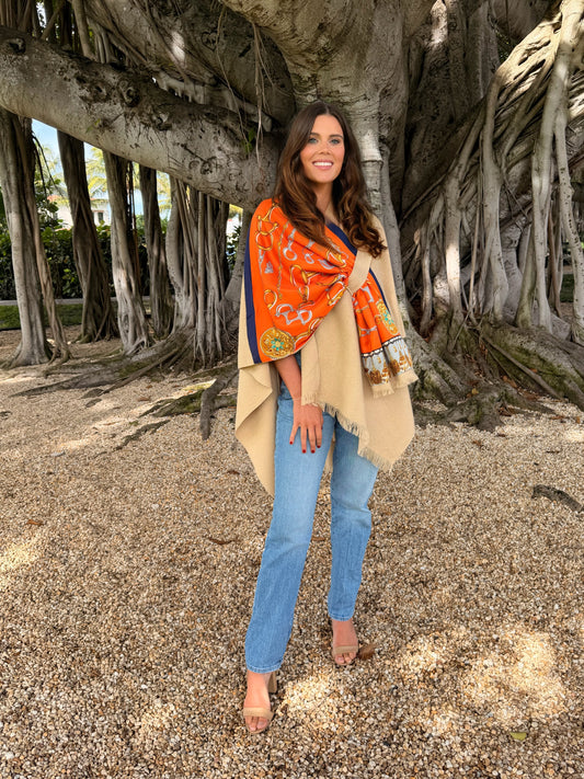 Pull Through Wrap / Beige / Orange Bit - Stacy Bradley Design