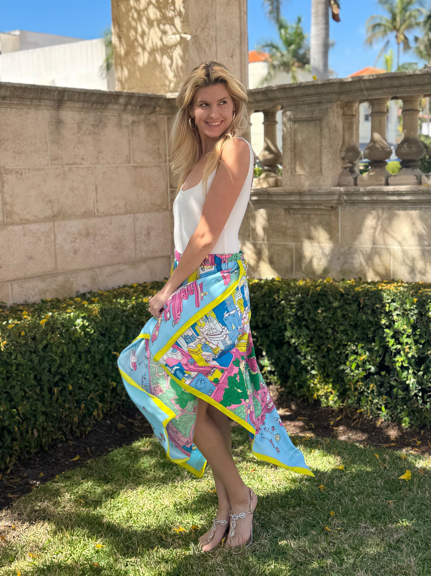 Silk Scarf Skirt / City Island - Stacy Bradley Design