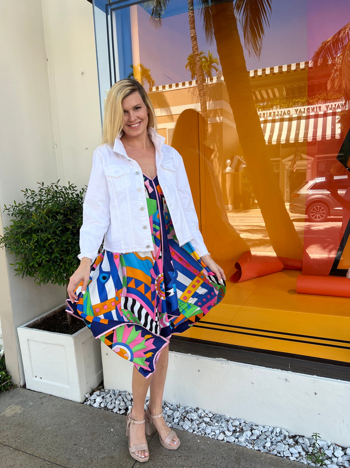 Silk Dress / Blue Pucci Colorful - Stacy Bradley Design