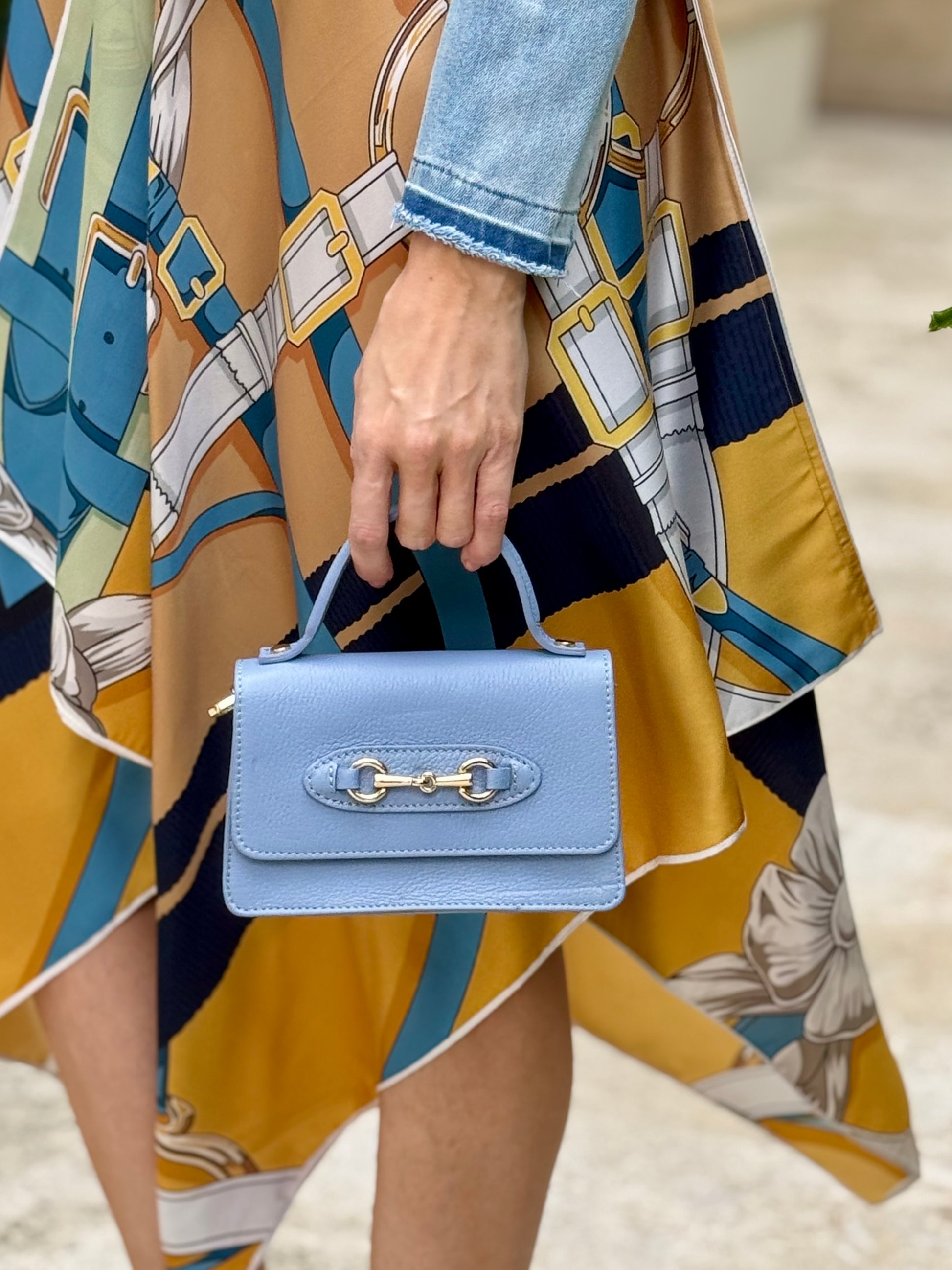 Purse / Sorrento Italian Leather / Light Blue - Stacy Bradley Design