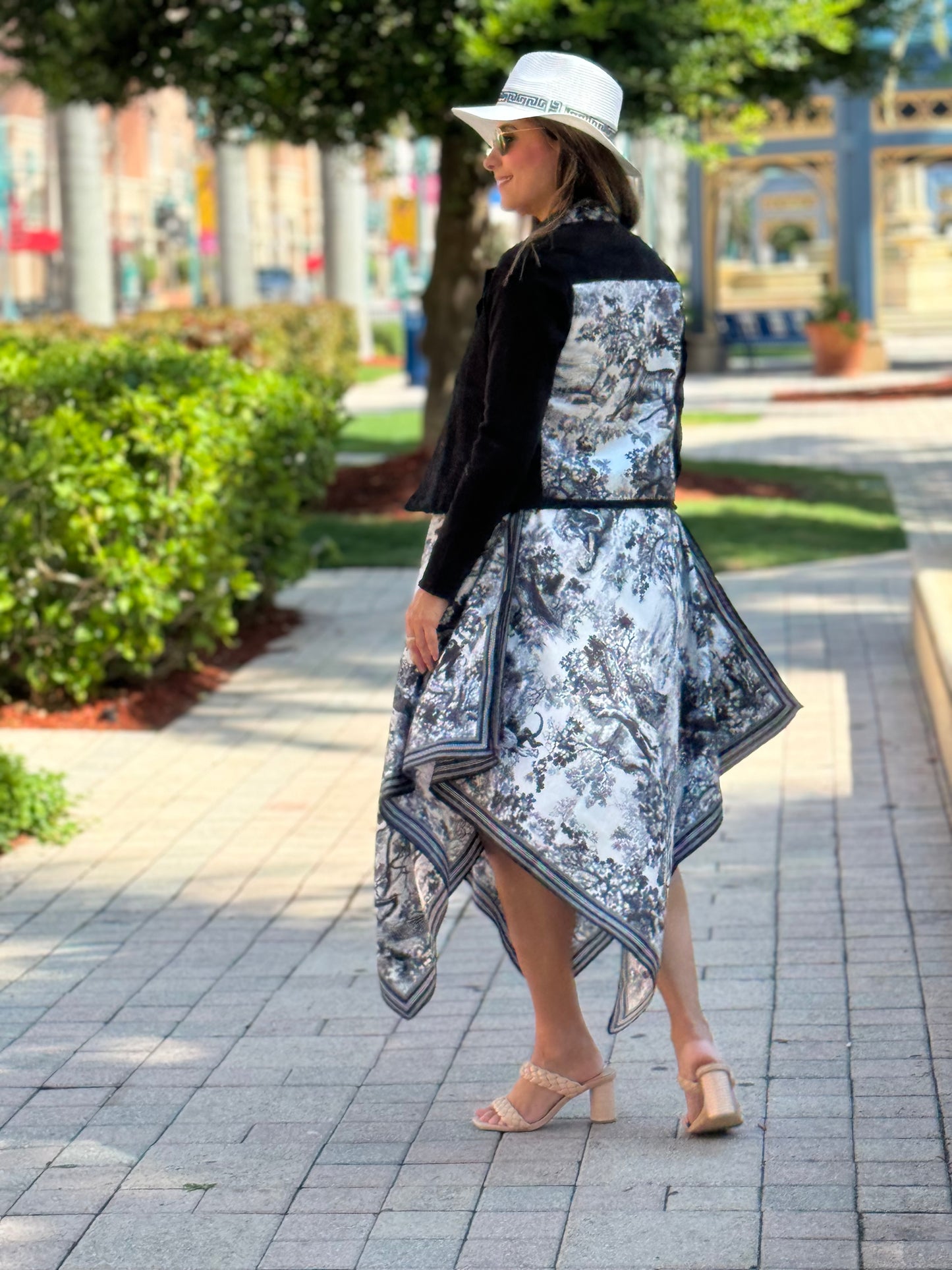 The Black Denim Jacket / Black & White Toile - Stacy Bradley Design