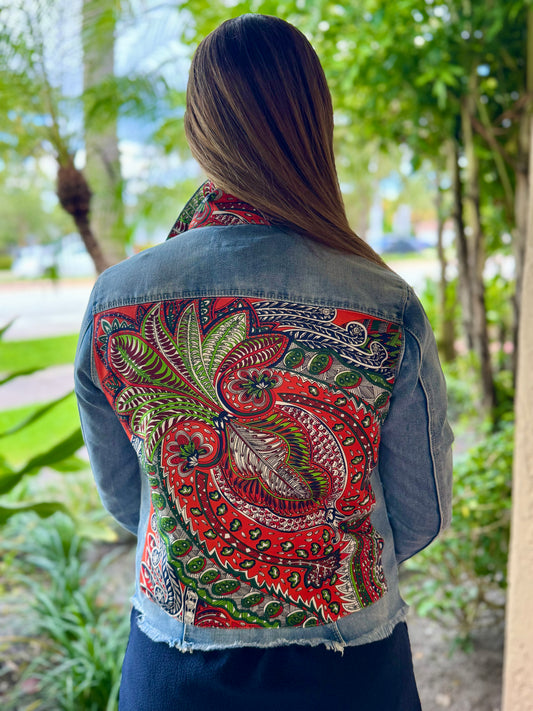 The Light Demin Jacket / Orange Makes Me Happy - Stacy Bradley Design