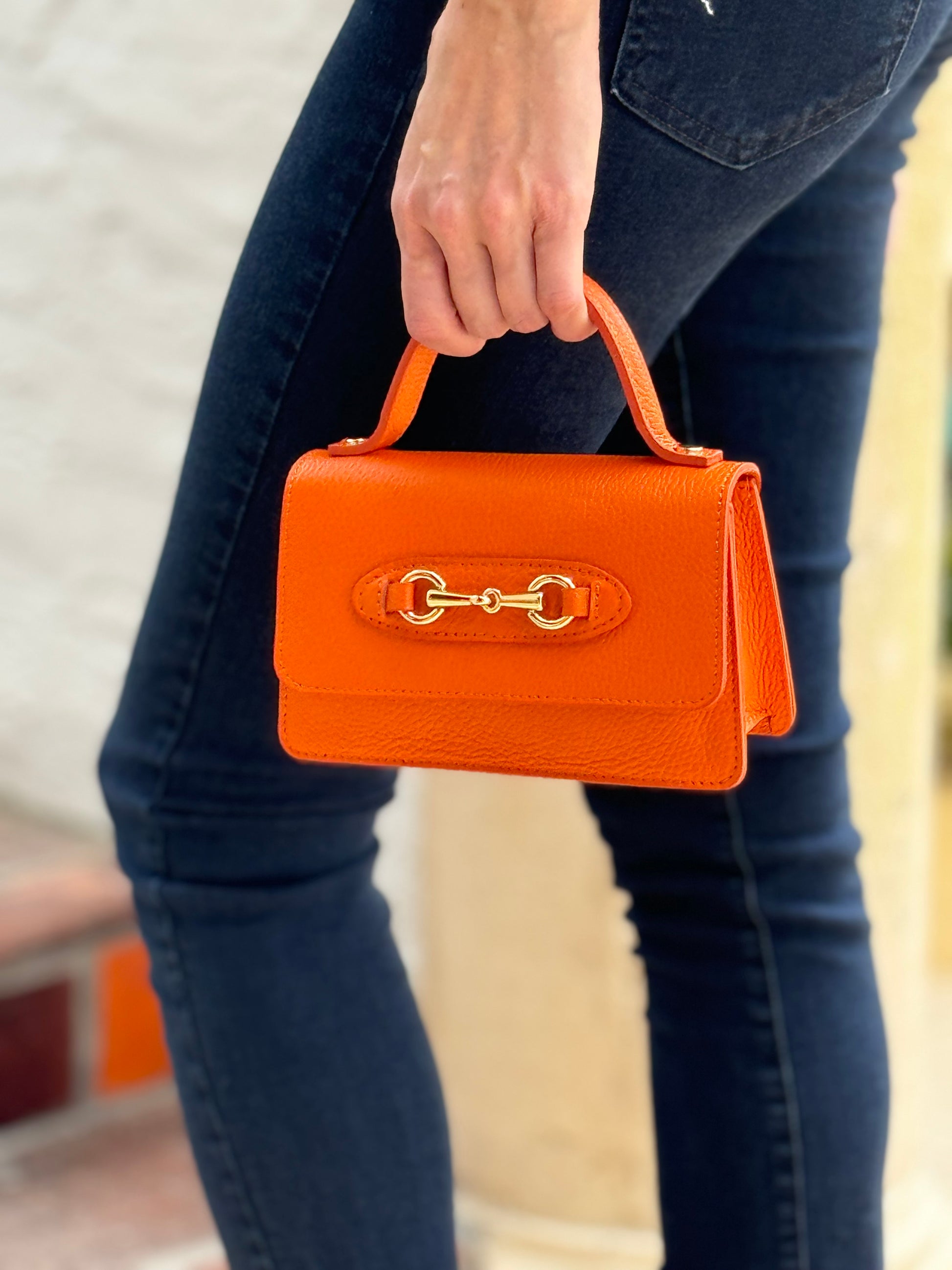 Purse / Sorrento Italian Leather / Orange/wholesale - Stacy Bradley Design