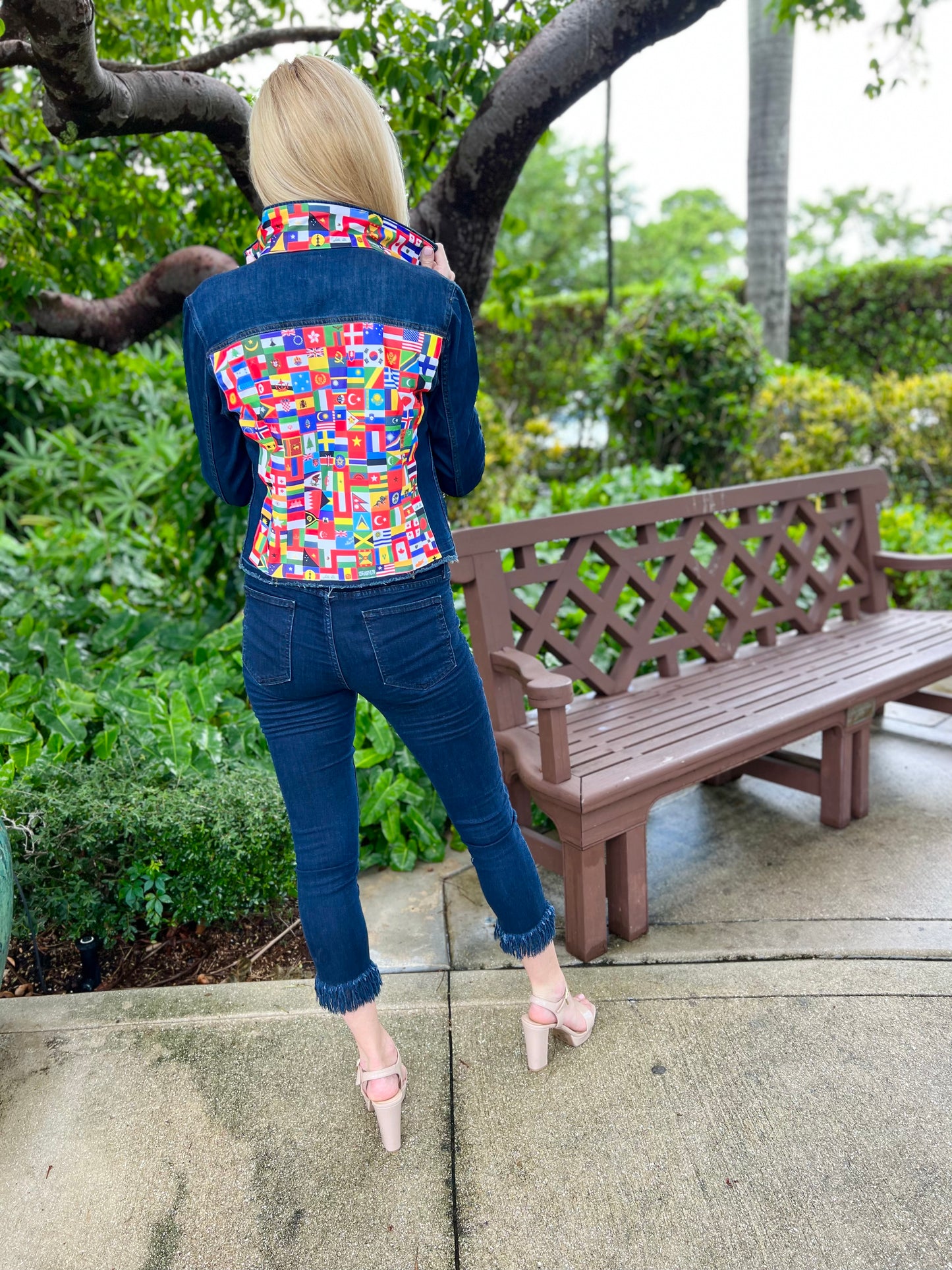 The Dark Denim Jacket / Around the World /Wholesale - Stacy Bradley Design