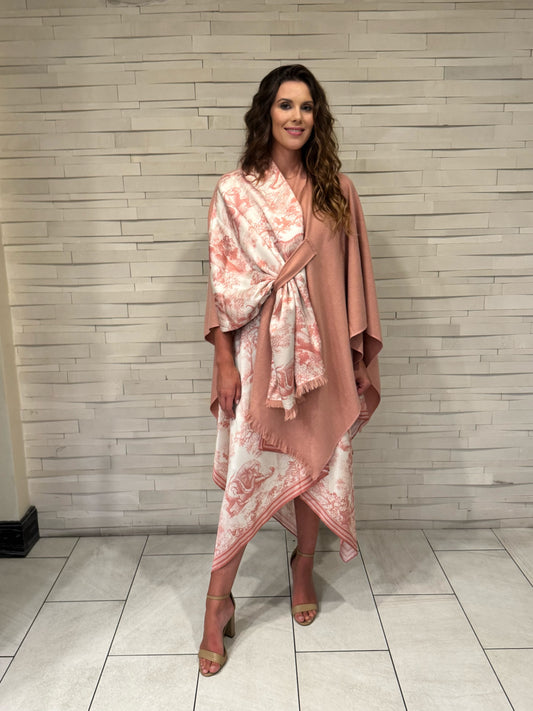 Pull Through Wrap / Pink Toile - Stacy Bradley Design