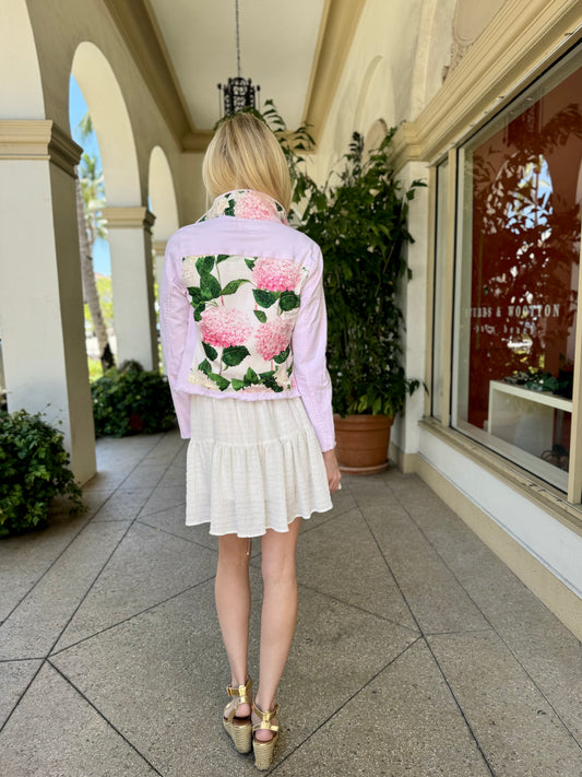 The Pink Denim Jacket / Pink Hydrangeas / Wholesale - Stacy Bradley Design