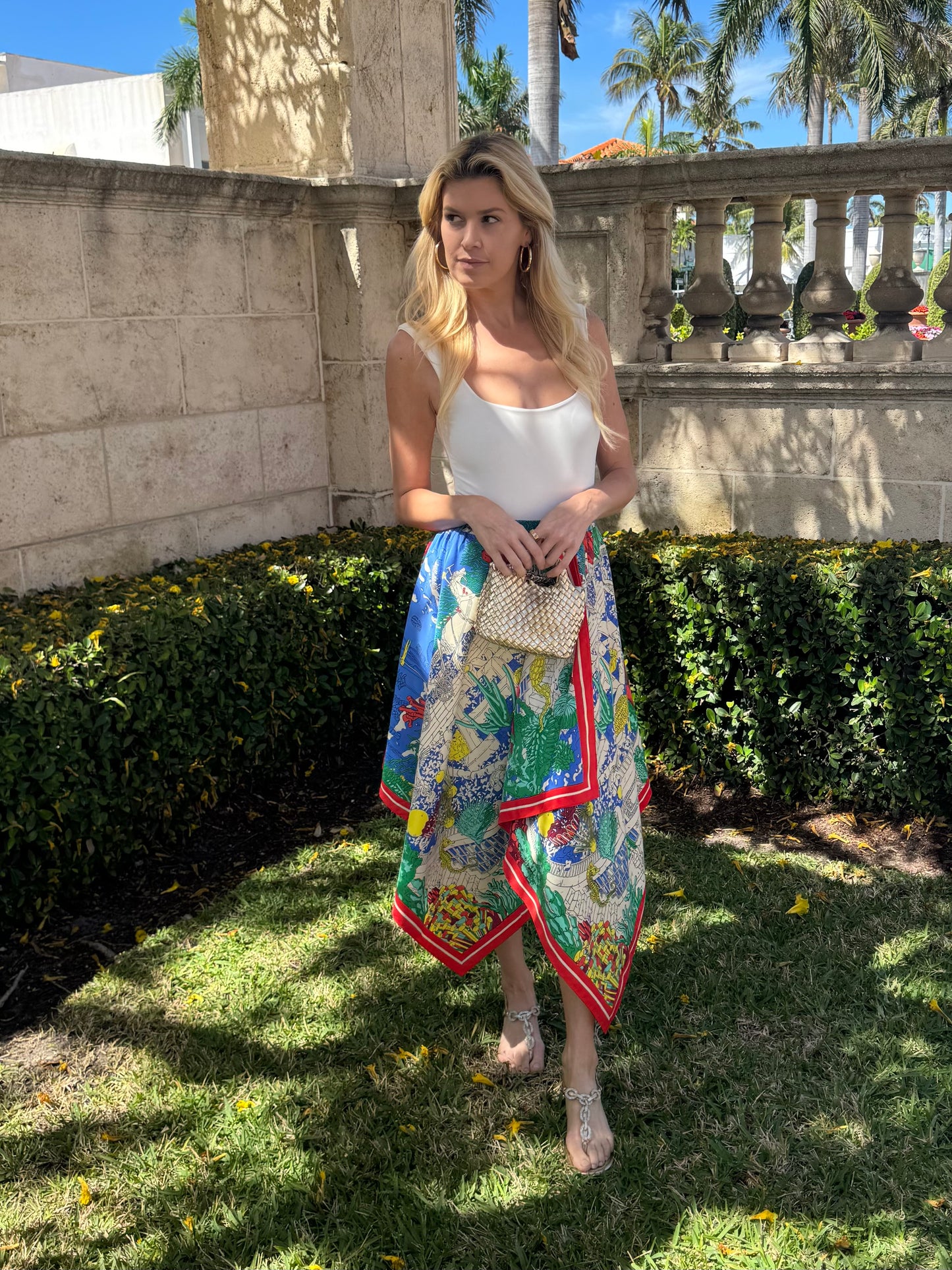 Silk Scarf Skirt / Coral Reef - Stacy Bradley Design