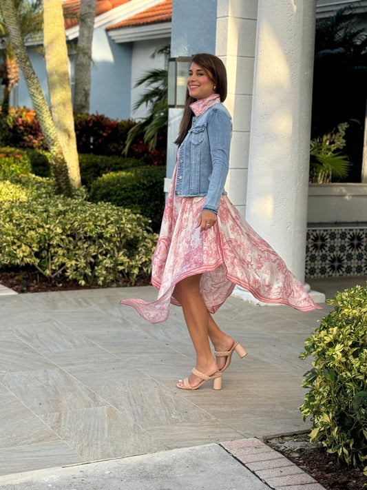 Silk Dress / Pink Toile - Stacy Bradley Design