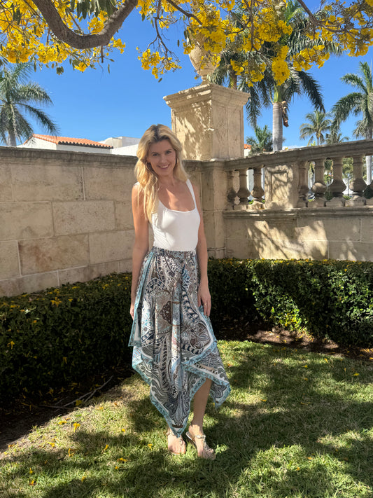 Silk Scarf Skirt / Lots of Fun Colors - Stacy Bradley Design