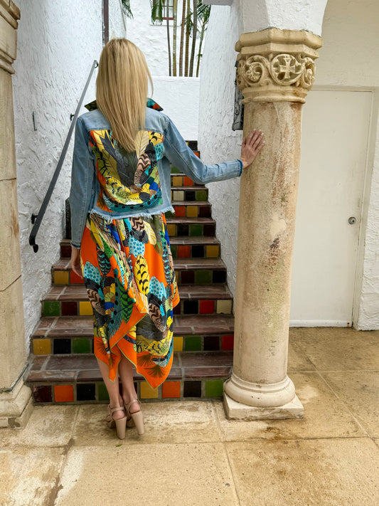 The Light Denim Jacket / Orange Feather / wholesale - Stacy Bradley Design