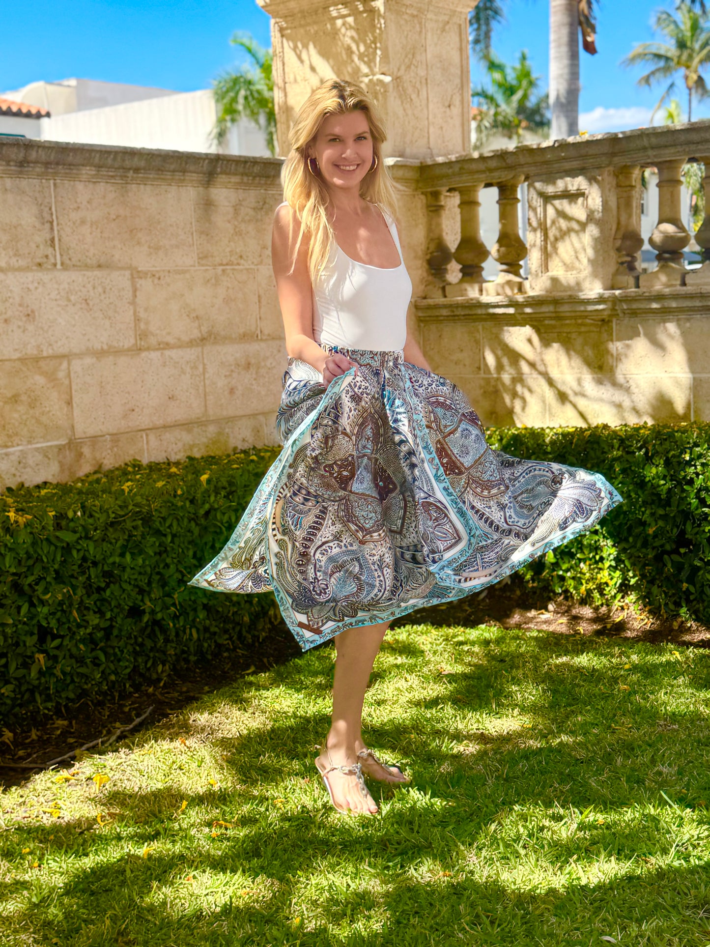 Silk Scarf Skirt / Lots of Fun Colors - Stacy Bradley Design