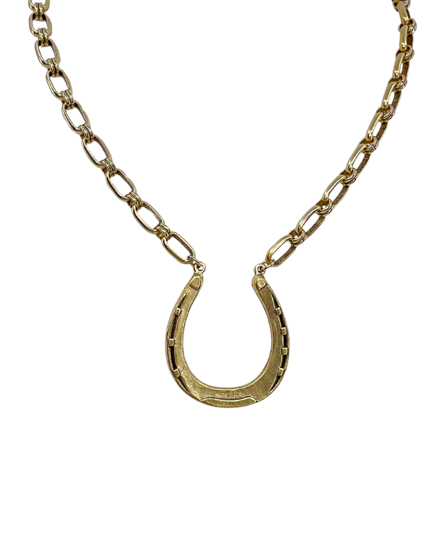 Vintage Reproduction Gold Plated Horseshoe Necklace - Stacy Bradley Design