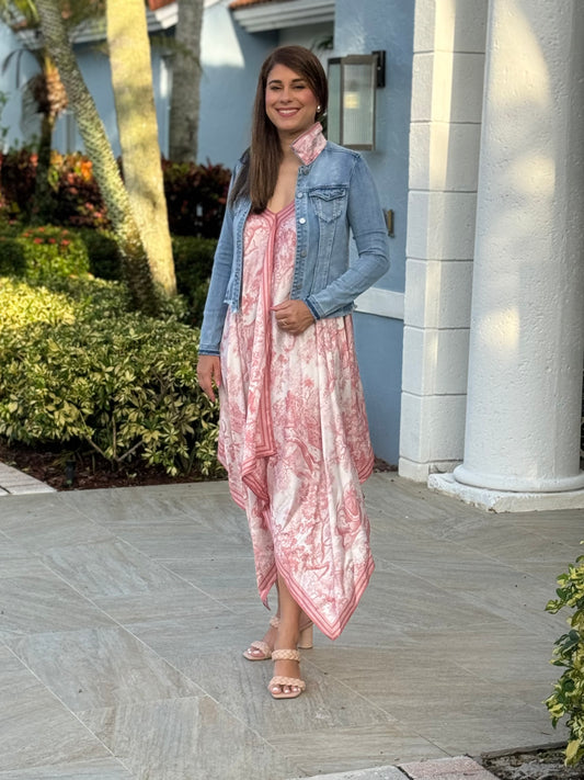 Silk Dress / Pink Toile - Stacy Bradley Design