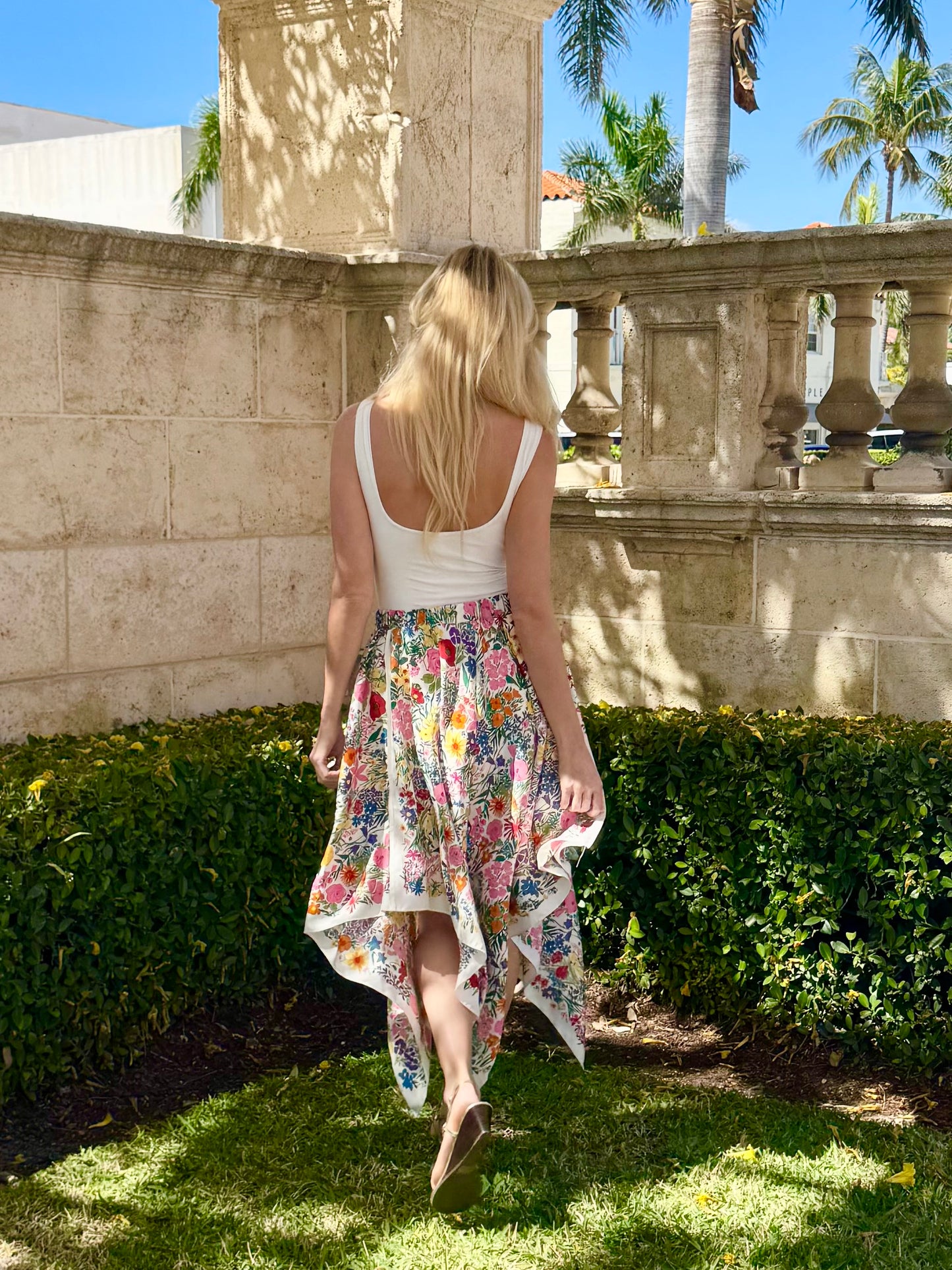 Silk Scarf Skirt / Field of Flowers