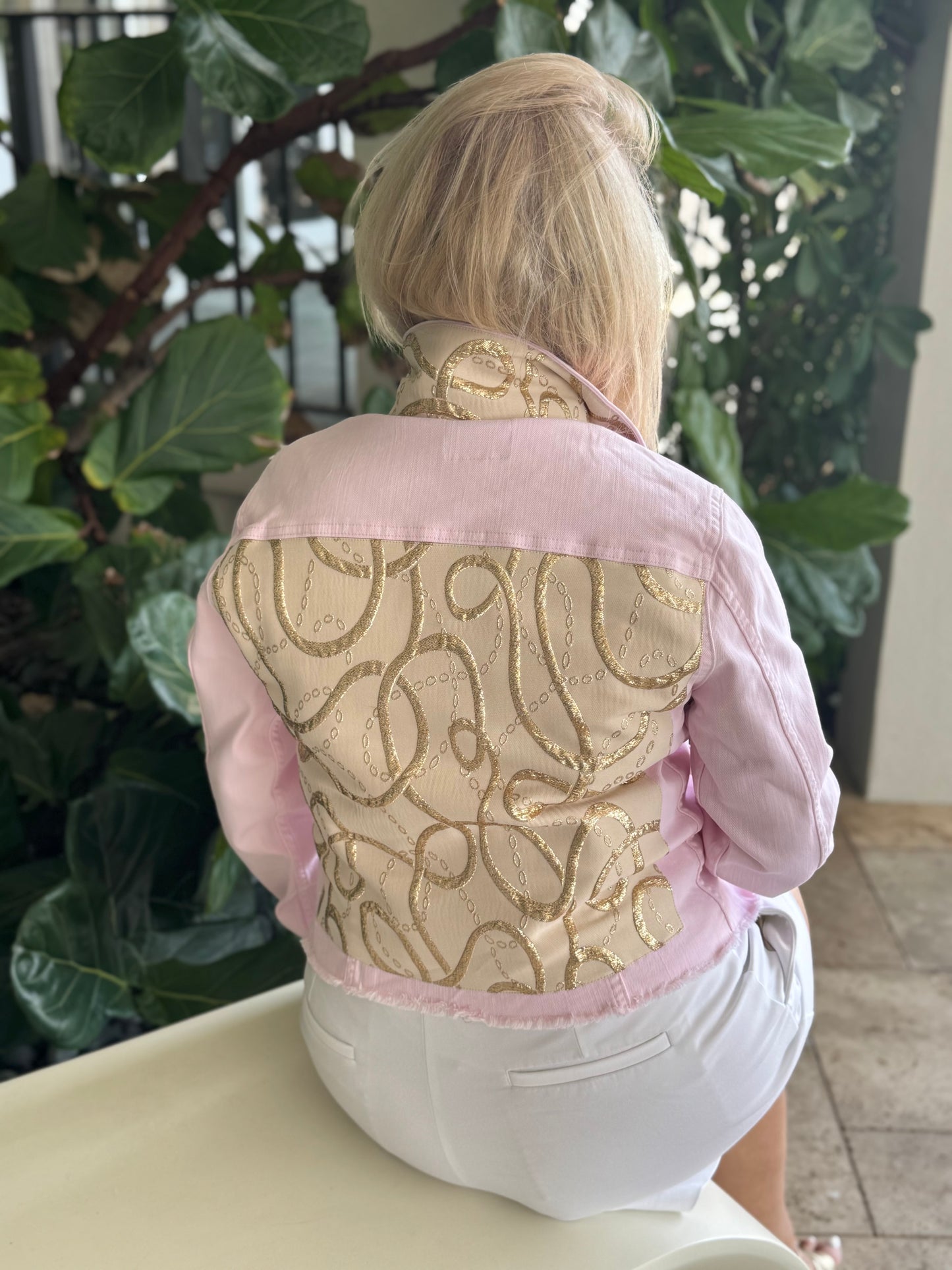The Pink Denim Jacket / Golden Dreams - Stacy Bradley Design