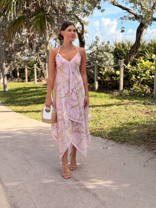 Silk Dress / Pink Equestrian - Stacy Bradley Design