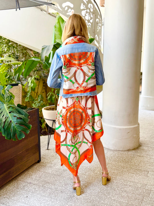 The Light Denim Jacket / Orange Stirrup - Stacy Bradley Design