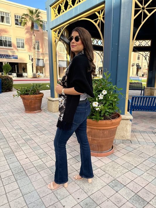 Cozy Sweater Wrap / Black Stirrup - Stacy Bradley Design