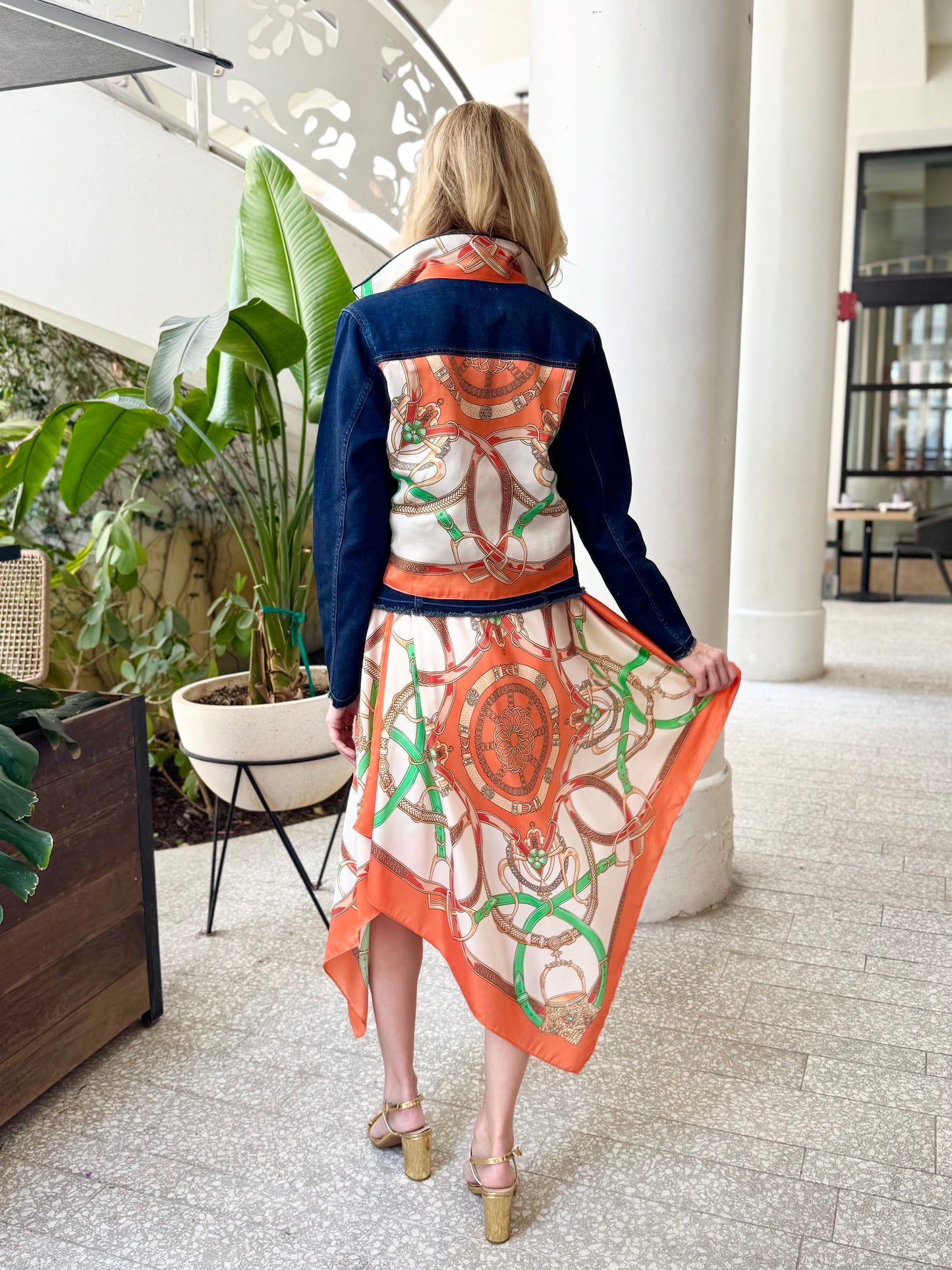 The Dark Denim Jacket / Orange Stirrup