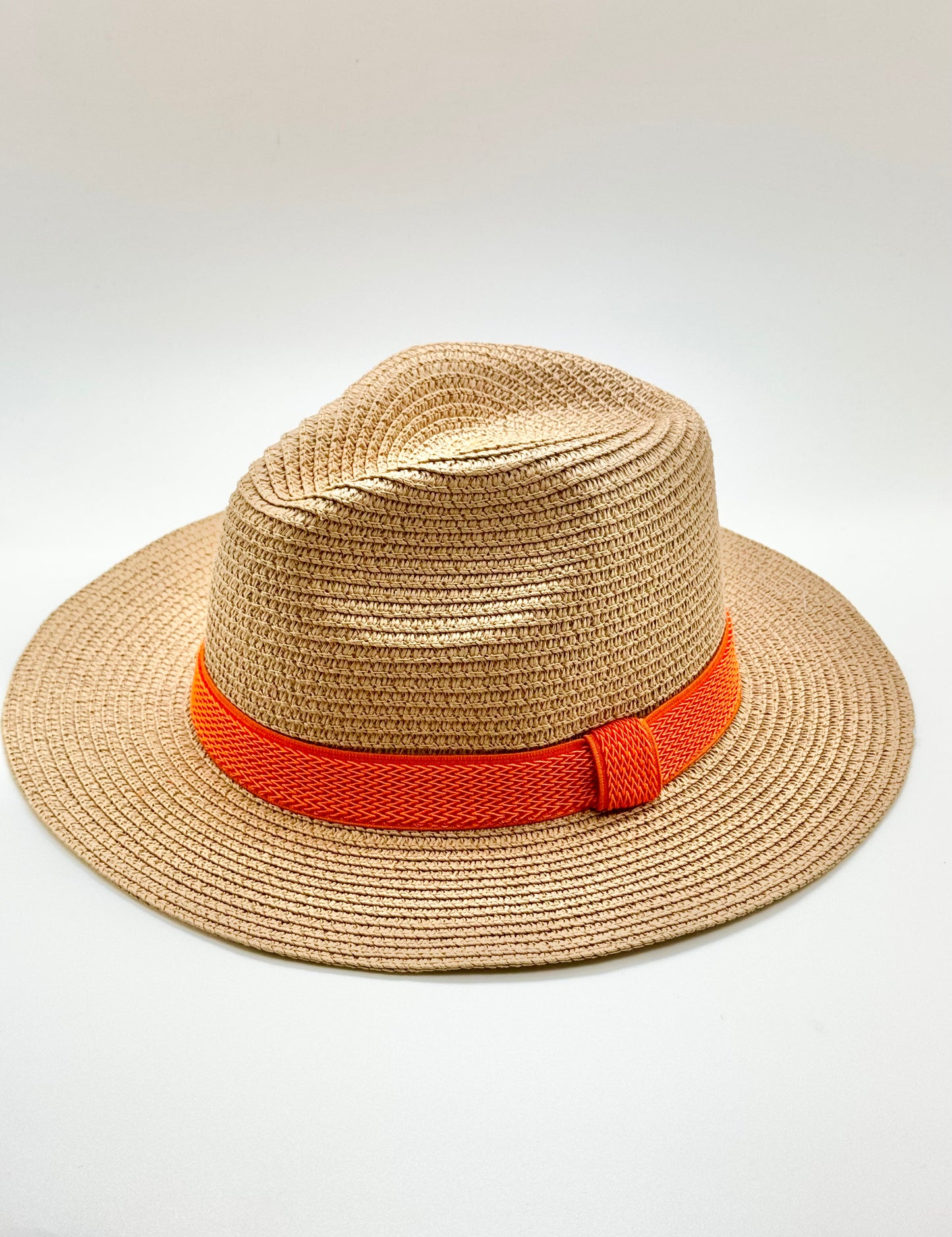 Hat / Orange Band / Natural / wholesale - Stacy Bradley Design