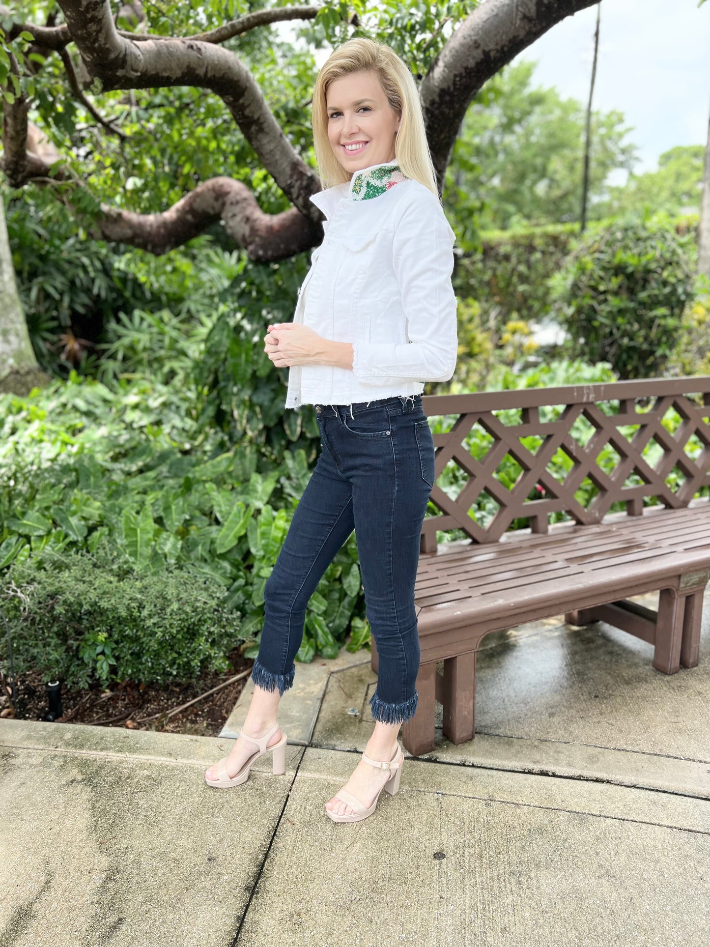 The White Denim Jacket / Love a Zebra / Wholesale - Stacy Bradley Design