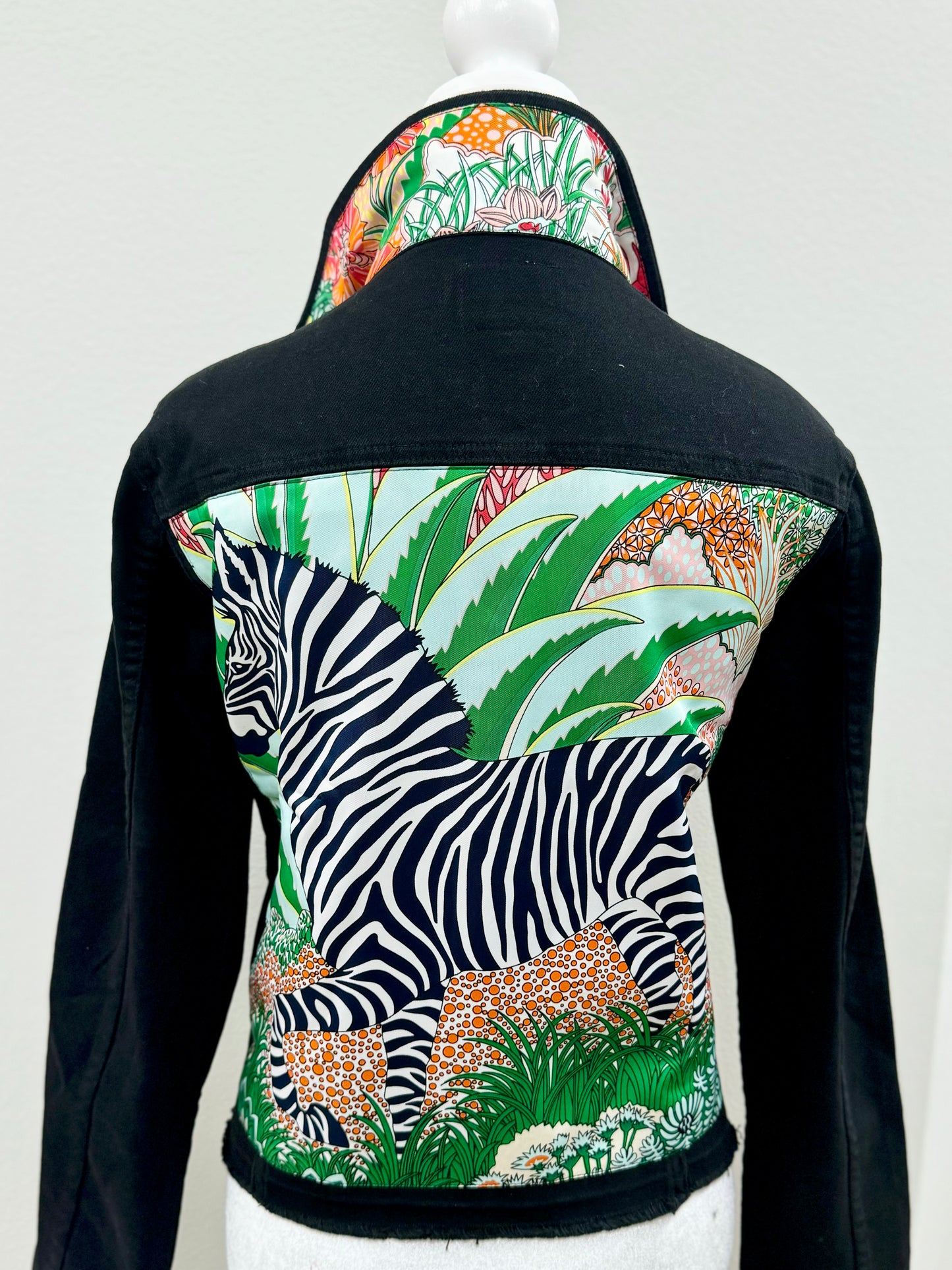 The Black Denim Jacket / Love a Zebra - Stacy Bradley Design
