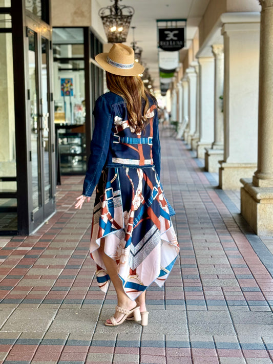 Silk Dress / Navy Strap & Buckle - Stacy Bradley Design