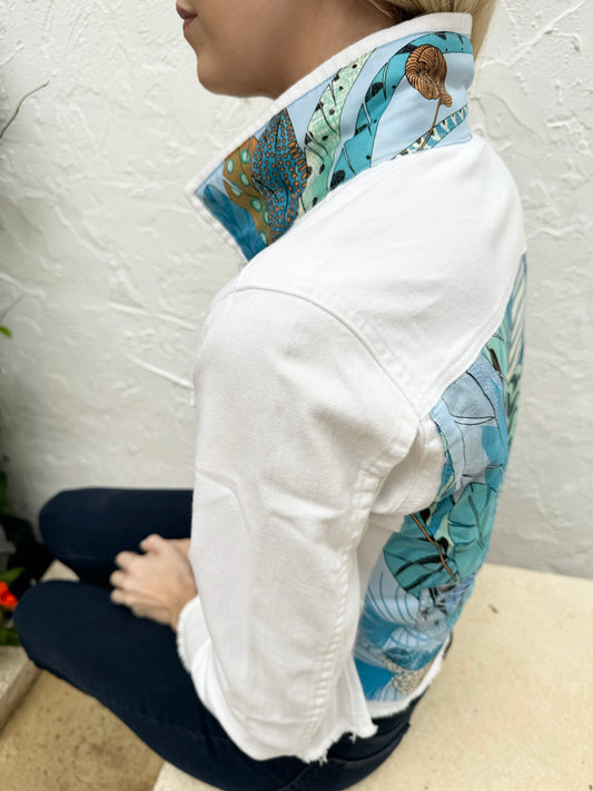The White Denim Jacket / Sky Blue / wholesale - Stacy Bradley Design