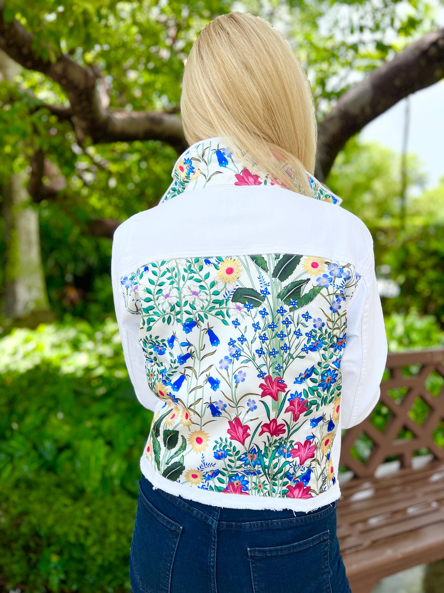 The White Denim Jacket / Spring Garden / Wholesale - Stacy Bradley Design