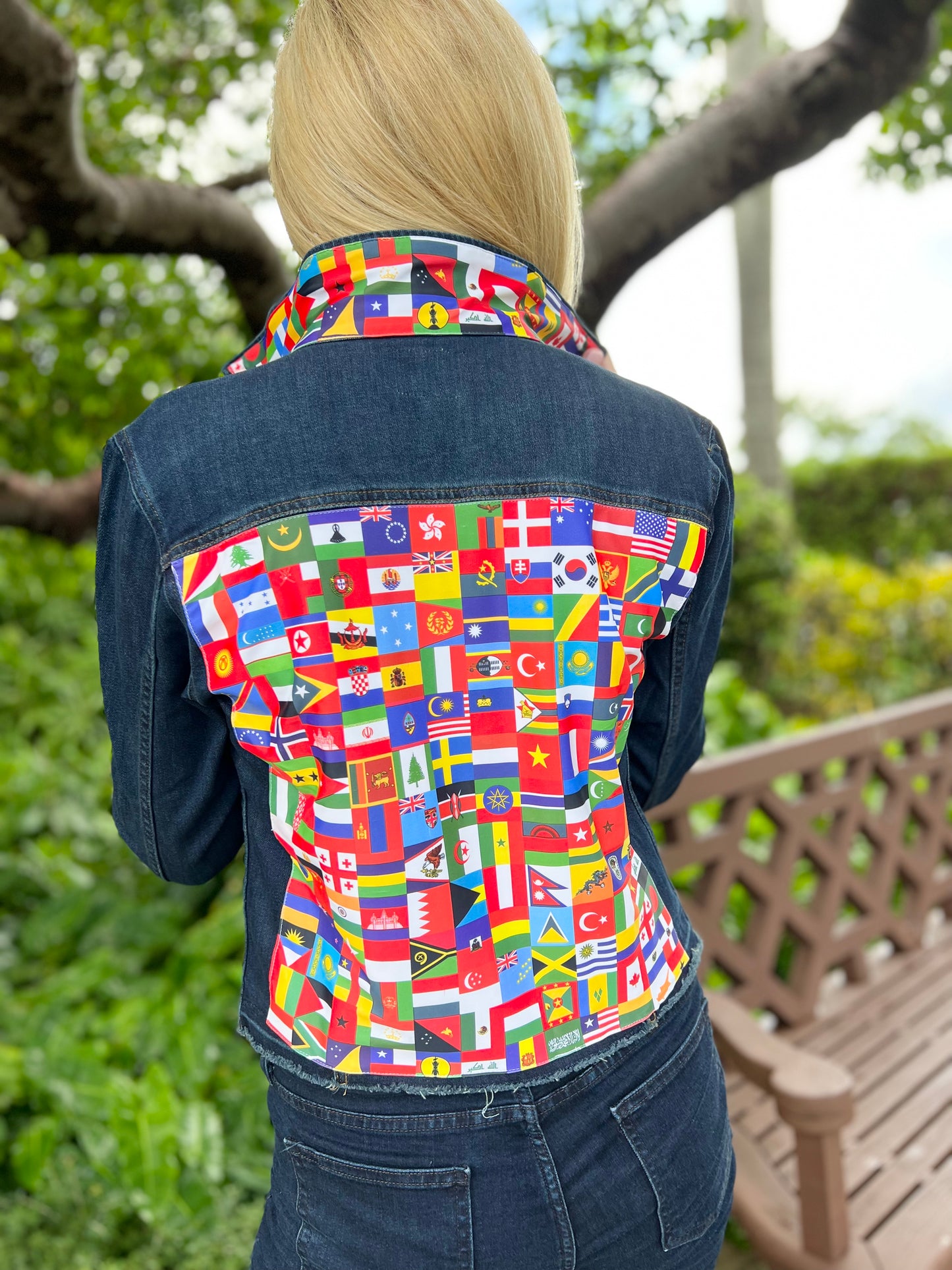 The Dark Denim Jacket / Around the World /Wholesale - Stacy Bradley Design