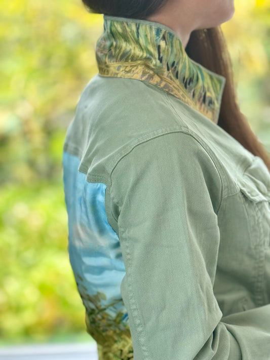The Tea Leaf Green Denim Jacket / Let’s Fly - Stacy Bradley Design